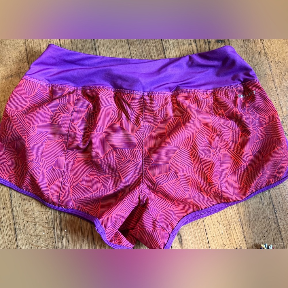 Nike dri-fit shorts. Purple and coral like new small. - Picture 4 of 6